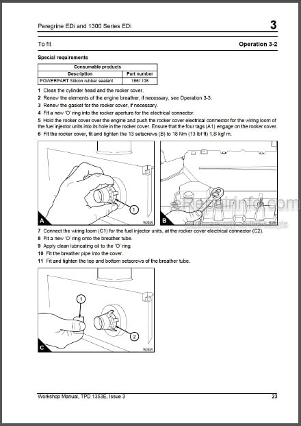 Photo 1 - Perkins Perkins Peregrine EDI 1300 Series EDI WK WL WM WN WP WQ WR WS Workshop Manual Engines