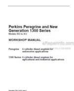 Photo 4 - Perkins Peregrine New Generation 130 Series WD WE WF WG WH WJ Workshop Manual Diesel Engines