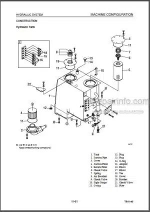 Photo 8 - Takeuchi TB1140 Workshop Manual Hydraulic Excavator