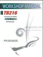 Photo 4 - Takeuchi TB216 Workshop Manual Mini Excavator