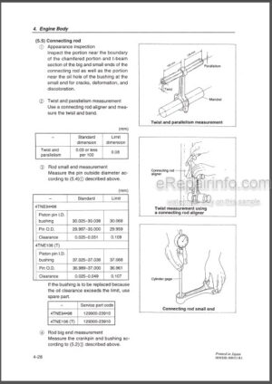 Photo 10 - Yanmar 4TNE94 4TNE98 4TNE106T Service Manual Engine