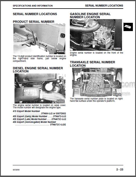 Photo 1 - JD 425 445 455 Technical Manual Lawn And Garden Tractors TM1517