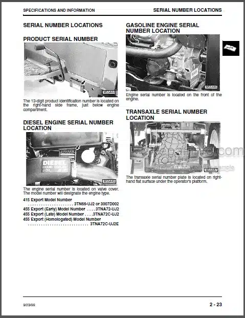 Photo 1 - JD 425 445 455 Technical Manual Lawn And Garden Tractors TM1517