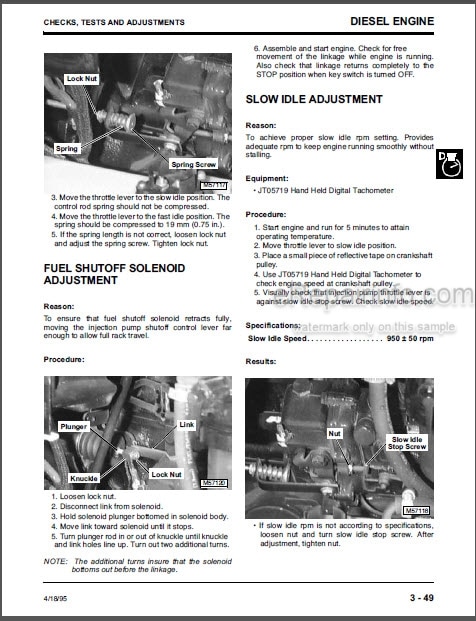 Photo 1 - John Deere 4475 5575 6675 7775 Technical Manual Skid Steer Loader TM1553