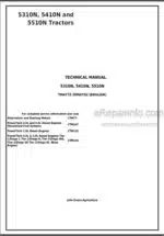 Photo 4 - JD 5310N 5410N 5510N Technical Manual Tractors TM4772