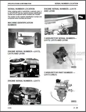 Photo 8 - JD LT133 LT155 LT166 Technical Manual Lawn Tractors TM1695