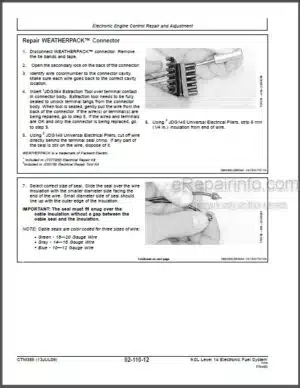 Photo 3 - John Deere PowerTech Plus 9.0L Diesel Engine Technical Manual Level 14 Electronic Fuel System With Denso HPCR CTM385