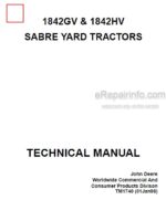 Photo 5 - JD Sabre 1842GV 1842HV Technical Manual Yard Tractors TM1740