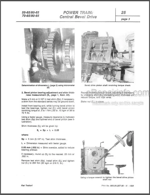 Photo 1 - Fiat 55-65 70-65 60-65 80-65 Workshop Manual Tractors 06910093