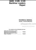 Photo 5 - John Deere 300D 310D 315D Repair Manual Backhoe Loader TM1497