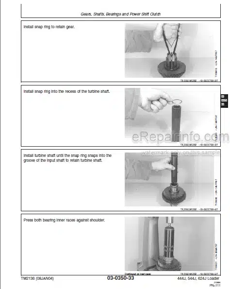 Photo 1 - John Deere 444J 544J 624J Repair Manual Loader TM2136