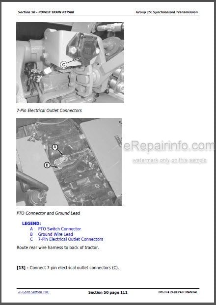 Photo 1 - John Deere 5076E 5076EL 5082E 5090E 5090EL 5090EH Repair Manual Tractors TM607419