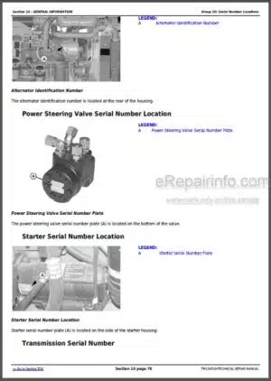 Photo 2 - John Deere 5085E 5090E 5090EL 5100E FT4 Repair Manual Tractors TM134519