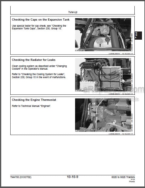 Photo 1 - John Deere 6020 To 6620 SE Series Repair Manual Tractors TM4750