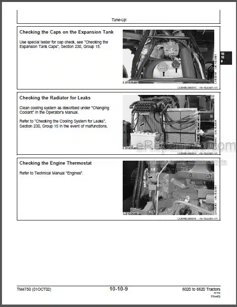 Photo 1 - John Deere 6020 To 6620 SE Series Repair Manual Tractors TM4750