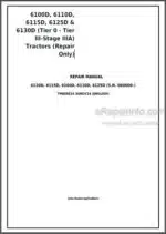 Photo 4 - John Deere 6100D 6110D 6115D 6125D 6130D Tier 0-Tier III-Stage IIIA Repair Manual Tractors TM608819
