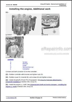 Photo 11 - John Deere 6105M 6115M 6125M 6130M 6140M Repair Manual Tractors TM405819