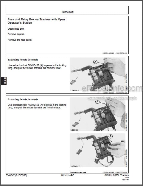 Photo 1 - John Deere 6120 To 6420 6120L To 6520L Repair Manual Tractors TM4647
