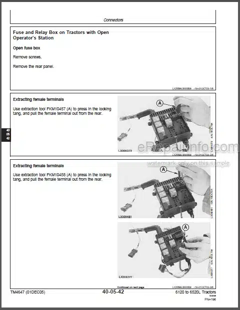 Photo 1 - John Deere 6120 To 6420 6120L To 6520L Repair Manual Tractors TM4647