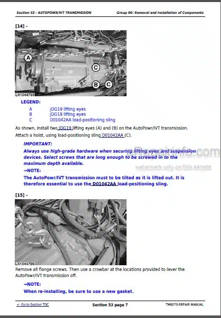 Photo 1 - John Deere 6230 6330 6430 Premium Repair Manual Tractors TM8079