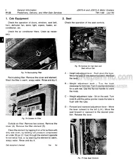Photo 1 - John Deere 670A 672A Repair Manual Motor Grader TM1188
