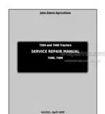 Photo 4 - John Deere 7200 7400 Repair Manual Tractors TM1551