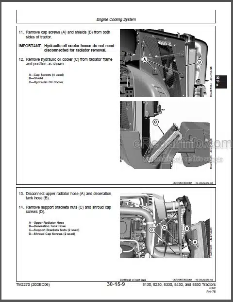 Photo 1 - John Deere 8130 8230 8330 8430 8530 Repair Manual Tractors TM2270