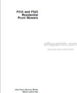 Photo 4 - John Deere F510 F525 Repair Manual Residential Front Mowers TM1475