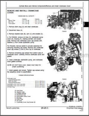 Photo 2 - John Deere F510 F525 Repair Manual Residential Front Mowers TM1475