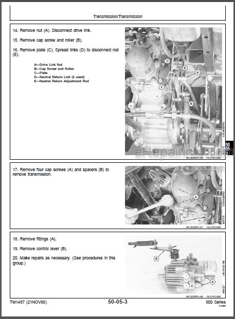 Photo 1 - John Deere F911 F915 F925 F932 F935 Repair Manual Front Mowers TM1487