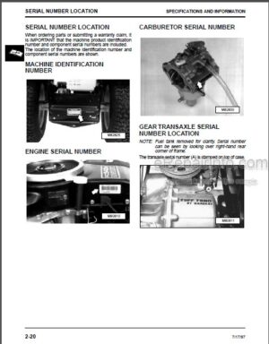 Photo 7 - John Deere GT225 GT235 GT235E GT245 Technical Manual Garden Tractors TM1756