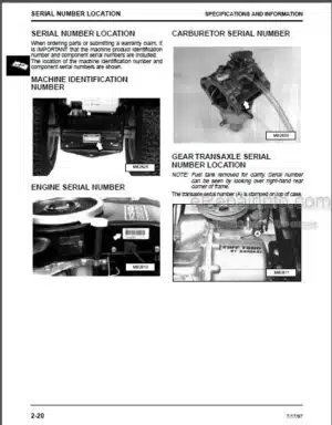 Photo 5 - John Deere GT242 GT262 GT275 Technical Manual Lawn And Garden Tractors TM1582