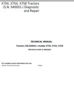 Photo 4 - John Deere X750 X754 X758 Diagnostic And Repair Manual Tractors TM142419
