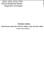Photo 4 - John Deere Z225 Z245 Z235 Z255 Diagnostic And Repair Manual Eztrak Residential Mower TM112912