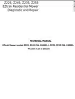 Photo 4 - John Deere Z225 Z245 Z235 Z255 Diagnostic And Repair Manual Eztrak Residential Mower TM112912
