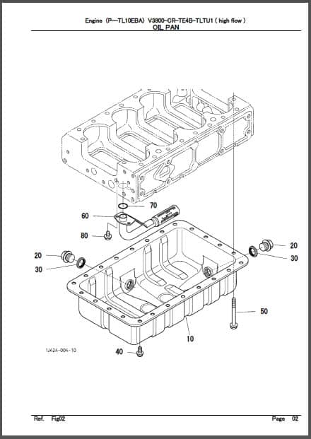 Photo 1 - Takeuchi Engine V3800-CR-TE4B-TLTU1 (High Flow) Parts Manual Track Loader