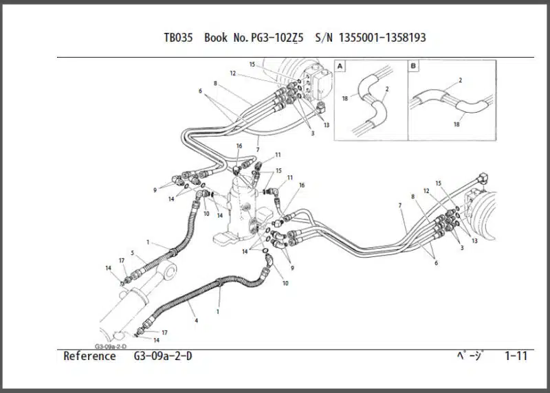 Photo 1 - Takeuchi TB035 Parts Manual Excavator