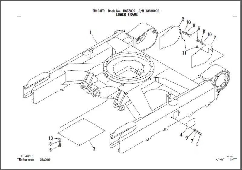 Photo 1 - Takeuchi TB138FR Parts Manual Excavator