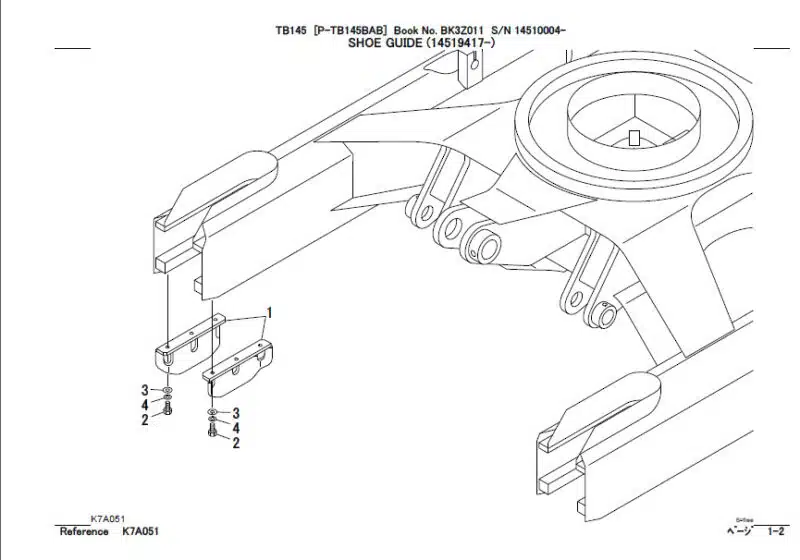 Photo 1 - Takeuchi TB145 Parts Manual Excavator BK3Z011