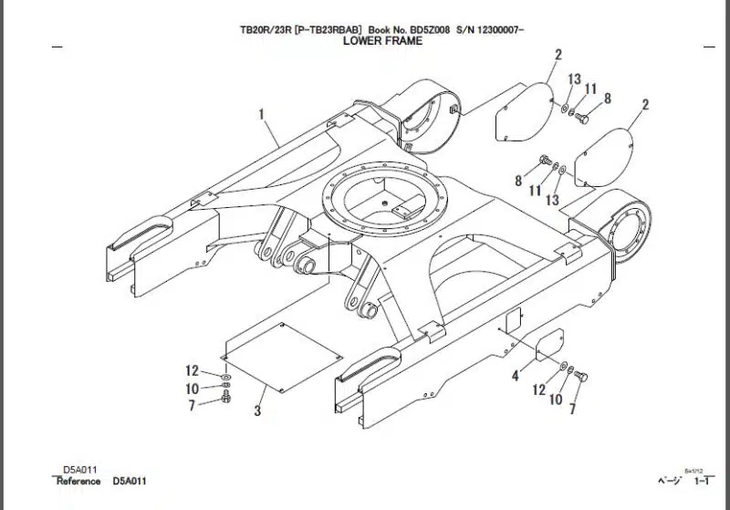 Photo 1 - Takeuchi TB20R TB23R Parts Manual Excavator