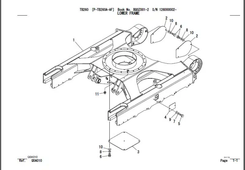 Photo 1 - Takeuchi TB260 Parts Manual Excavator