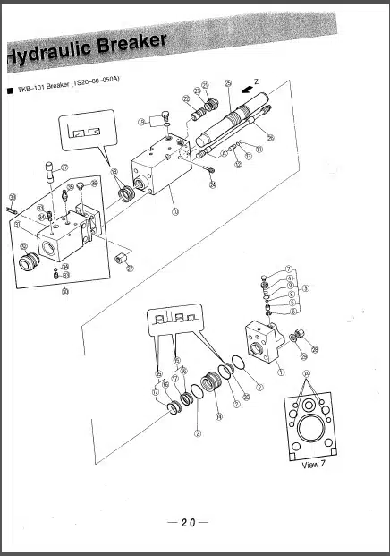 Photo 1 - Takeuchi TKB101 TKB101S Instruction And Parts Manual Hydraulic Braker