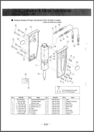 Photo 5 - Takeuchi TKB301 TKB301S Instruction And Parts Manual Hydraulic Breaker