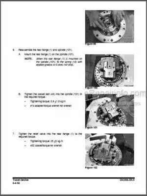 Photo 7 - Doosan DX700LC Shop Manual Track Excavator 950106-00013E