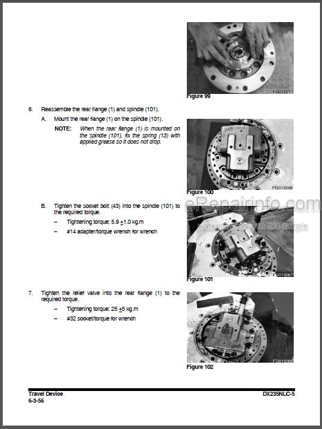Photo 1 - Doosan DX235NLC-5 Shop Manual Excavator 950106-01115E