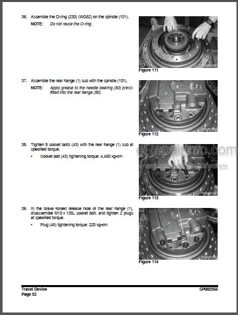 Photo 1 - Doosan DX490LC-3 DX530LC-3 Shop Manual Excavator 950106-00259E