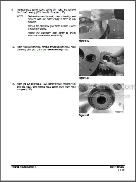 Photo 1 - Doosan DX490LC-5 DX530LC-5 Shop Manual Excavator 950106-01005E