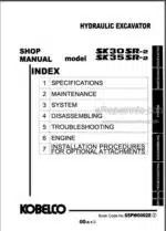 Photo 4 - Kobelco SK30SR-2 SK35SR-2 Shop And Parts Manual Hydraulic Excavator
