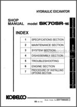 Photo 4 - Kobelco SK70SR-1E Shop Manual Hydraulic Excavator