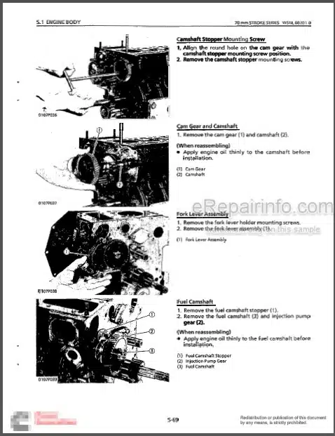 Photo 1 - Kubota 70mm Strokes Series Workshop Manual Diesel Engine